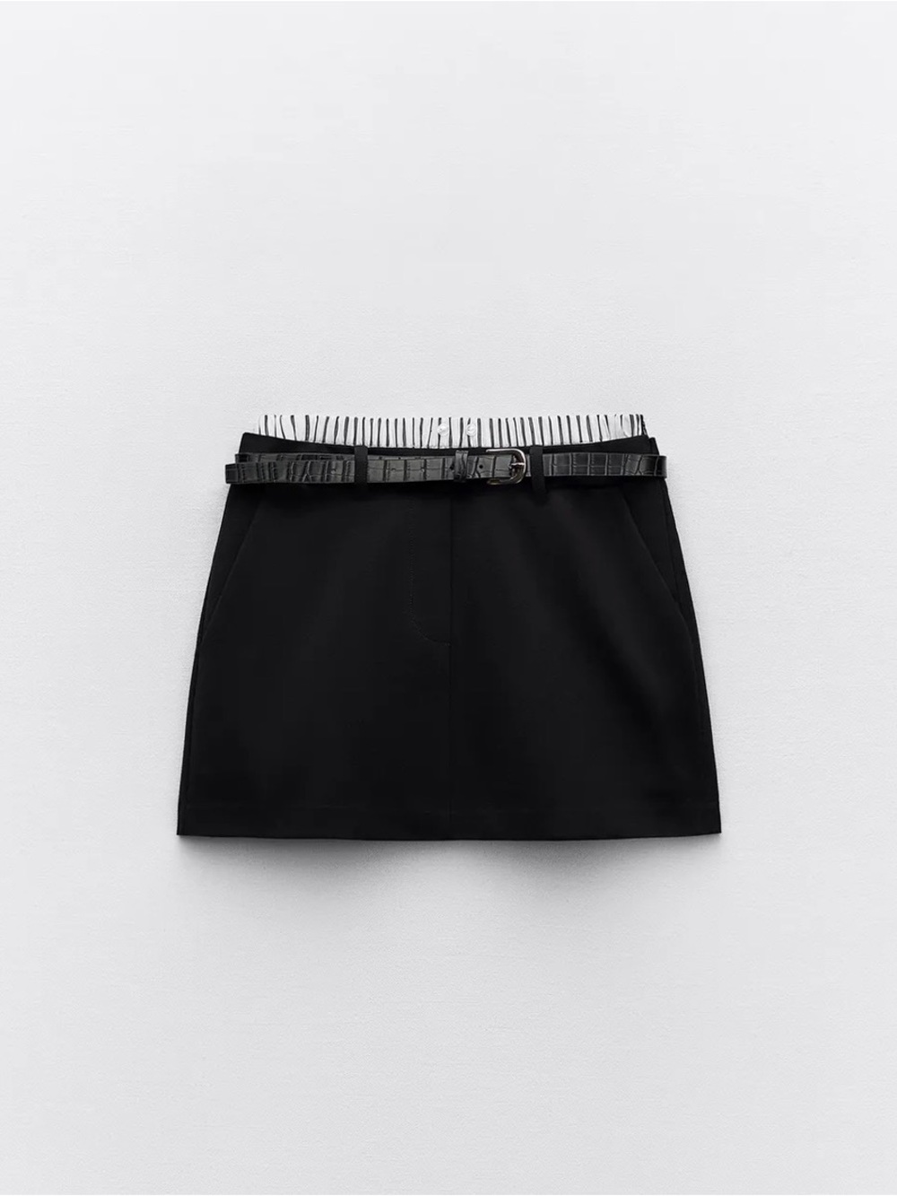 Zara Black Tailored Mini Skort Size Small